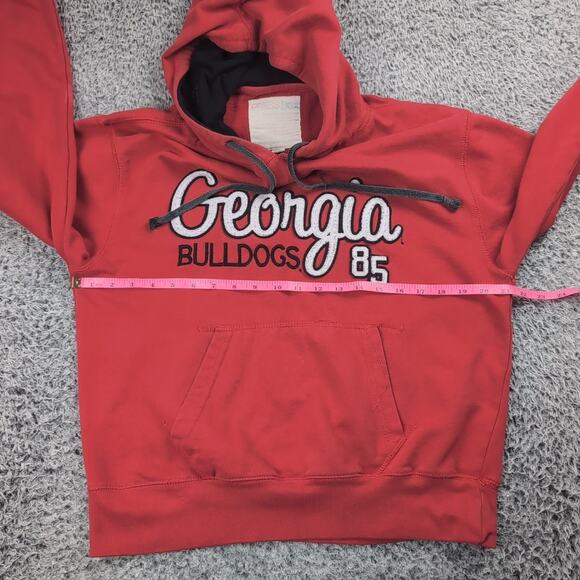 Georgia Bulldogs Hoodie Men Medium Red Embroidered College NCAA Fleece Pullover - Picture 3 of 6